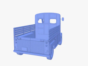 Generic 40s Van Pick Up with interior v2 3D Model
