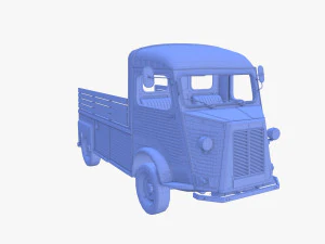 Generic 40s Van Pick Up with interior v2 3D Model