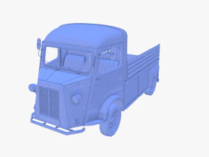 Generic 40s Van Pick Up with interior v2 3D Model