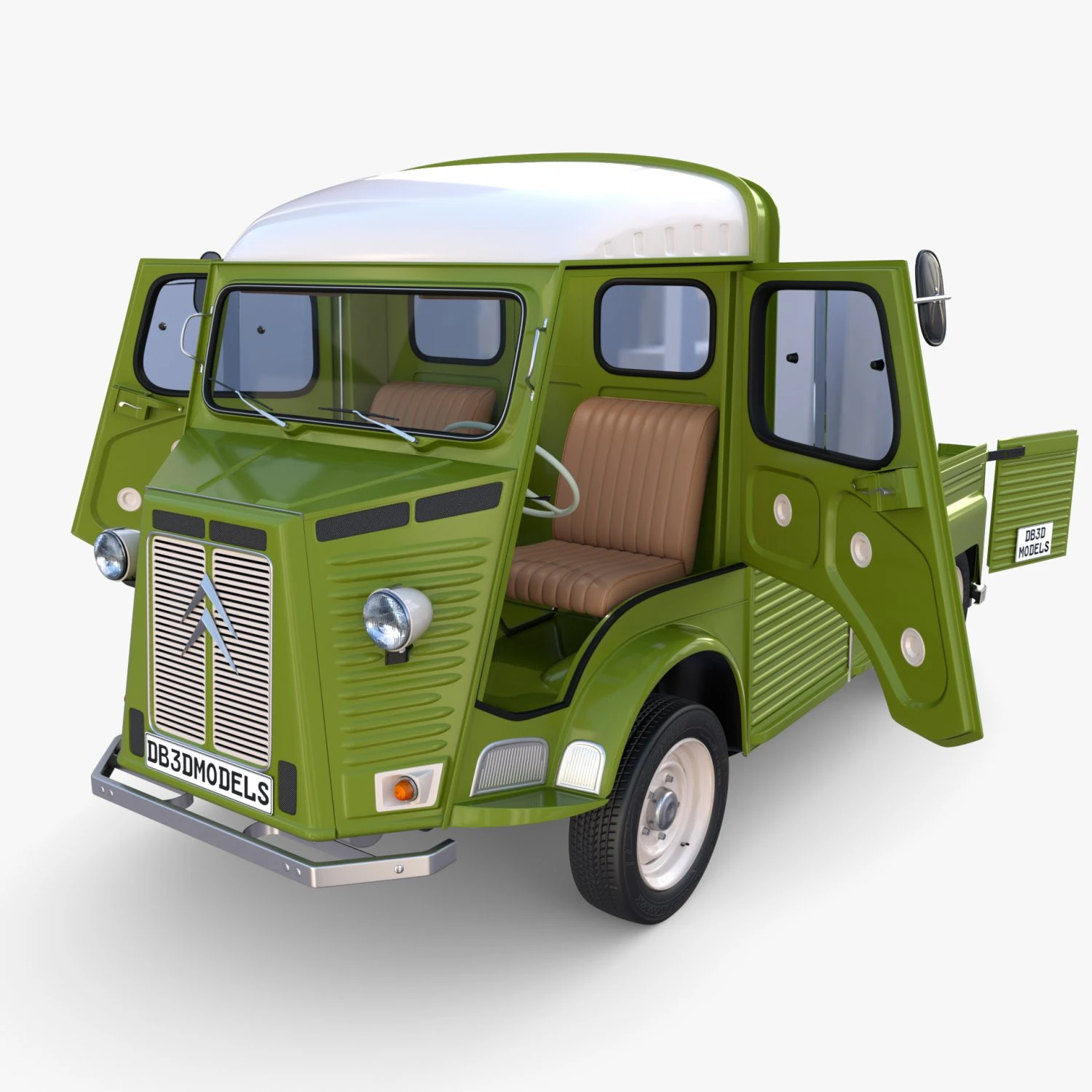 Citroen HY Pick Up with interior v3 3D Model .c4d .max .obj .3ds .fbx .stl .blend 