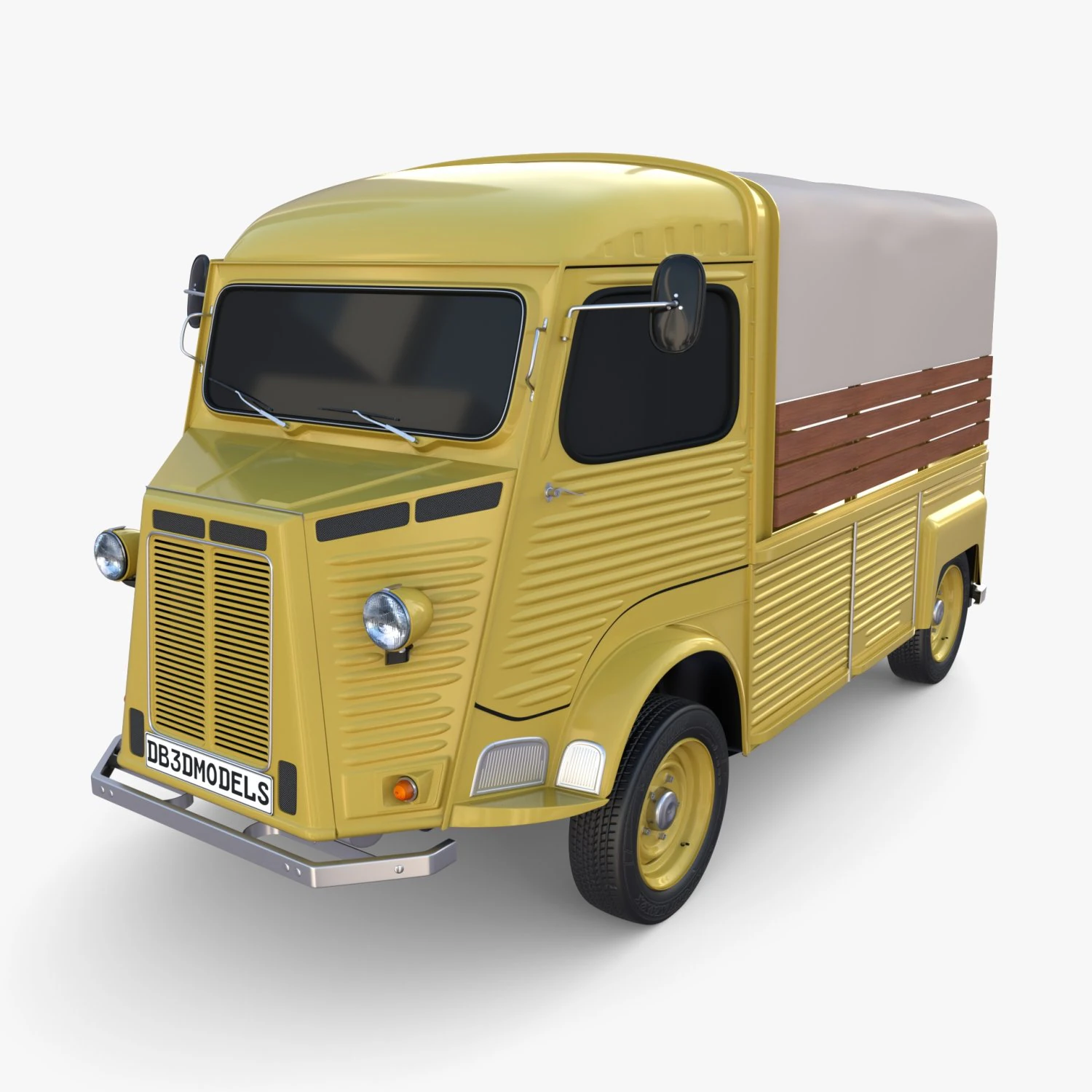 Generic 40s Van Pick Up v1 3D Model .c4d .max .obj .3ds .fbx .stl .blend 