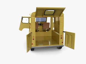 Generic 40s Van with interior 3D Model