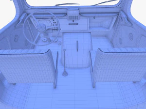 Generic 40s Van with interior 3D Model
