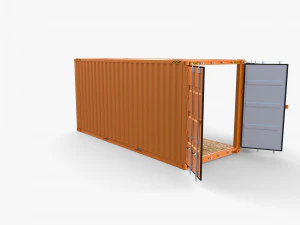 20ft Shipping Container Side Open High Cube 3D Model