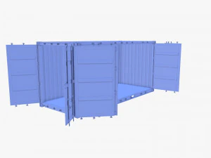 20ft Shipping Container Side Open High Cube 3D Model