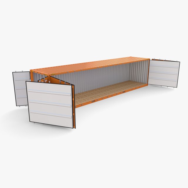 40ft Shipping Container Side Open High Cube 3D मॉडल .c4d .max .obj .3ds .fbx .stl .blend 