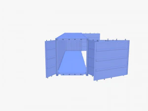 40ft Shipping Container Side Open High Cube 3D Model