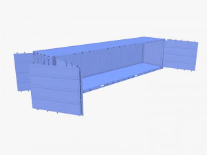 40ft Shipping Container Side Open High Cube 3D Model