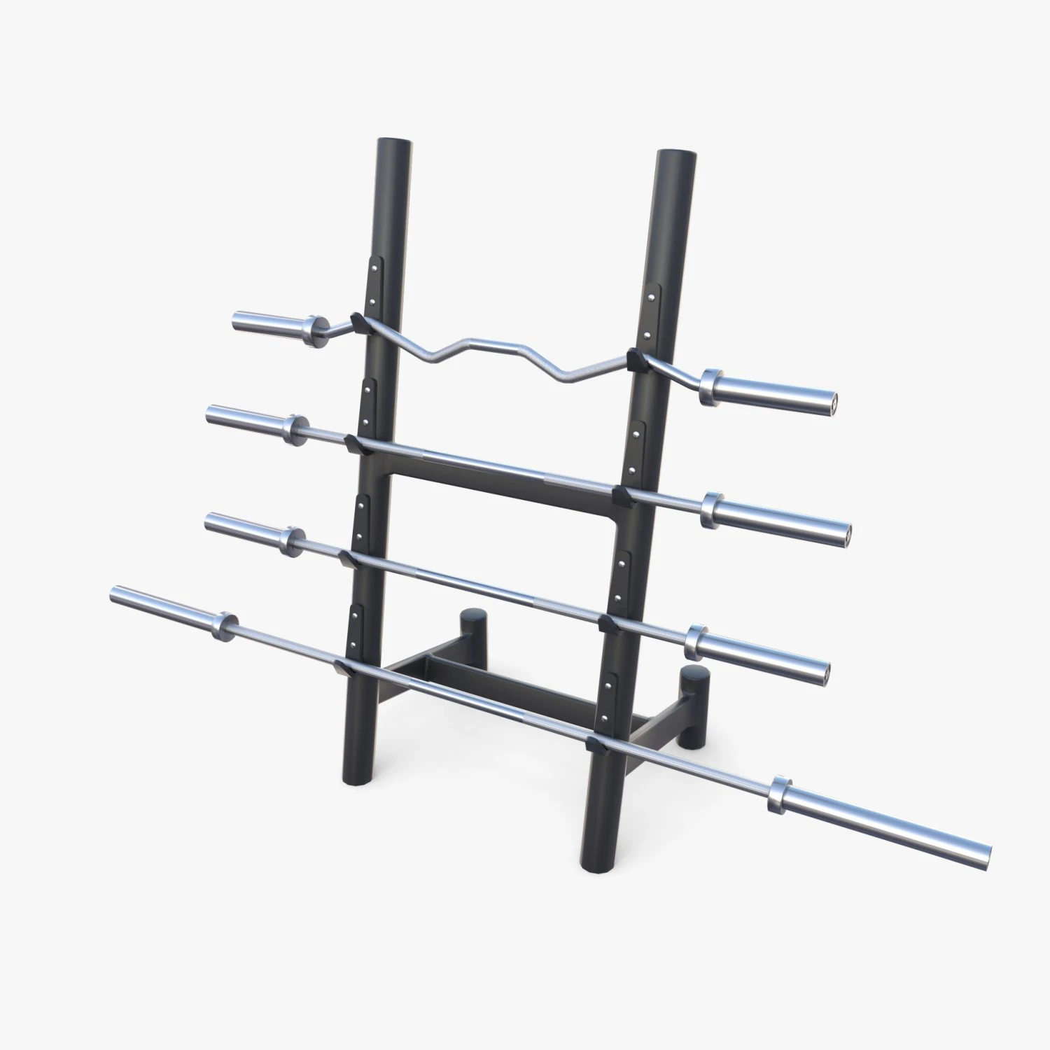 Barbell rack v2 3D Model .c4d .max .obj .3ds .fbx .stl .blend 