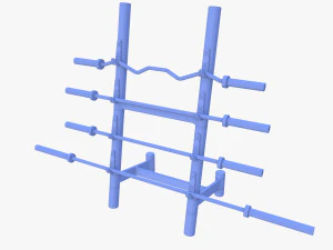 Barbell rack v2 3D Model