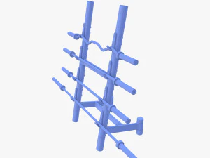 Barbell rack v2 3D Model