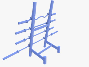 Barbell rack v2 3D Model