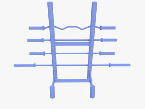 Barbell rack v2 3D Model