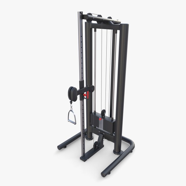 High low pulley 3D in 3DExport