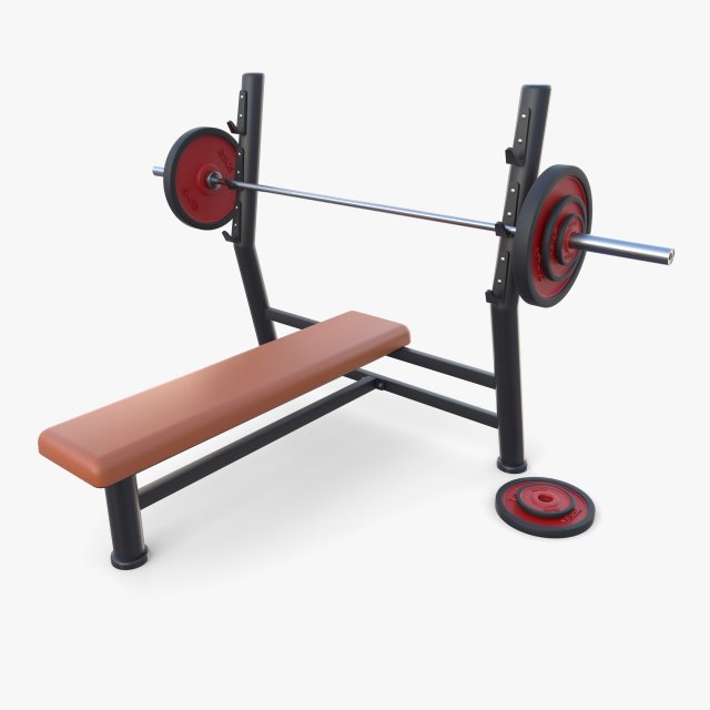 Olympic flat bench 3D 模型 .c4d .max .obj .3ds .fbx .stl .blend 
