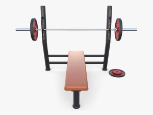 Olympic flat bench 3D 模型