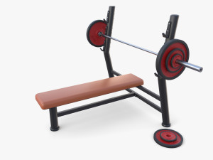 Olympic flat bench 3D 模型