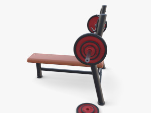 Olympic flat bench 3D 模型