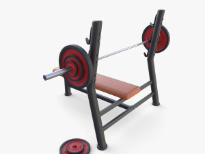 Olympic flat bench 3D 模型