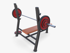 Olympic flat bench 3D 模型