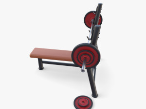 Olympic flat bench 3D 模型