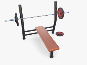 Olympic flat bench 3D 模型
