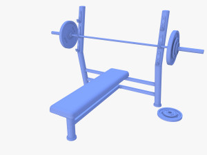 Olympic flat bench 3D 模型