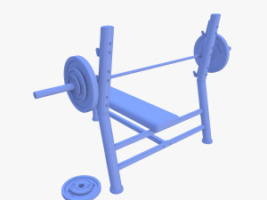 Olympic flat bench 3D 模型