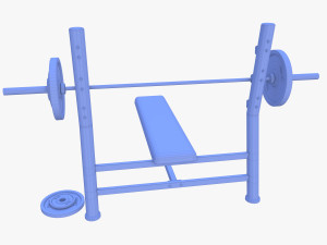 Olympic flat bench 3D 模型