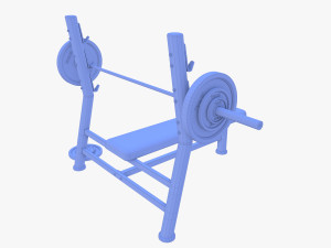 Olympic flat bench 3D 模型