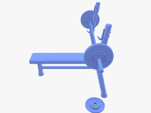 Olympic flat bench 3D 模型