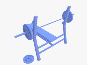 Olympic flat bench 3D 模型