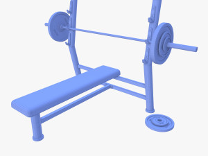 Olympic flat bench 3D 模型