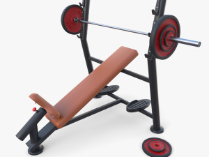 Olympic inclined bench 3D Model