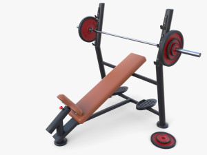 Olympic inclined bench Model 3D