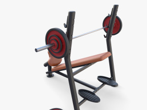 Olympic inclined bench Model 3D