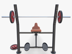 Olympic inclined bench Model 3D