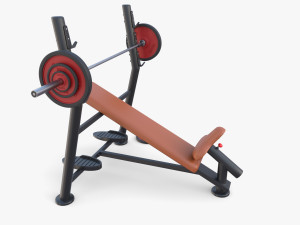 Olympic inclined bench Model 3D