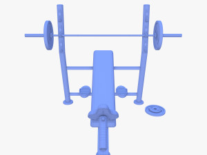 Olympic inclined bench Model 3D