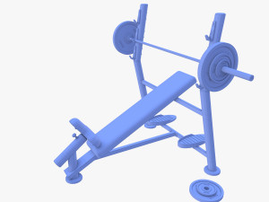 Olympic inclined bench Model 3D