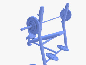 Olympic inclined bench Model 3D