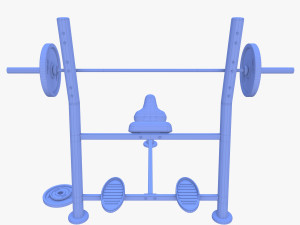 Olympic inclined bench Model 3D