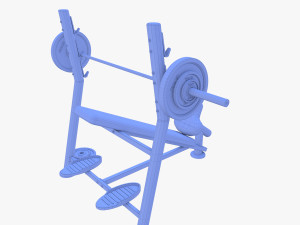 Olympic inclined bench Model 3D