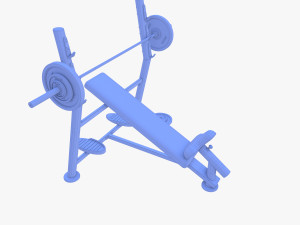 Olympic inclined bench Model 3D