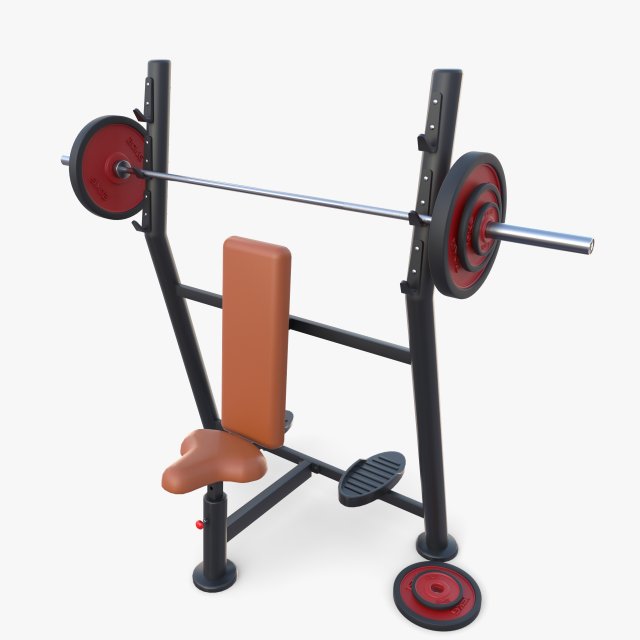 Olympic shoulder bench 3D 模型 .c4d .max .obj .3ds .fbx .stl .blend 