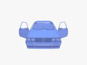 Generic 80s Coupe with interior 3D Model