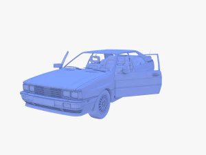 Generic 80s Coupe with interior 3D Model