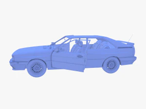 Generic 80s Coupe with interior 3D Model