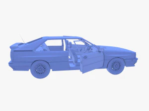 Generic 80s Coupe with interior 3D Model