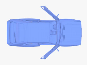 Generic 80s Coupe with interior 3D Model